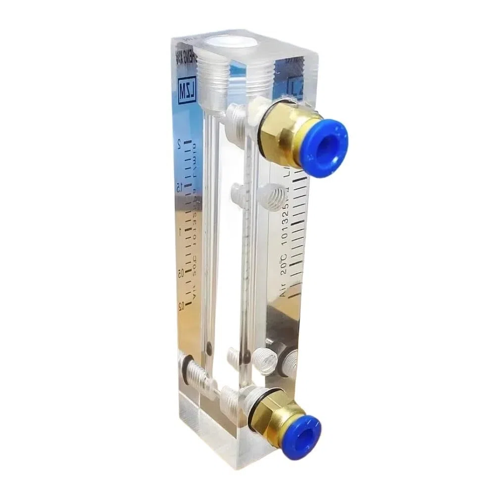 0,1-25 L/min LPM LZM-6T Stickstoff N2 Mirco Luftdurchflussmesser Rotameter Einstellventil 6mm Einstecken for Anschließen(0.1-1LPM)