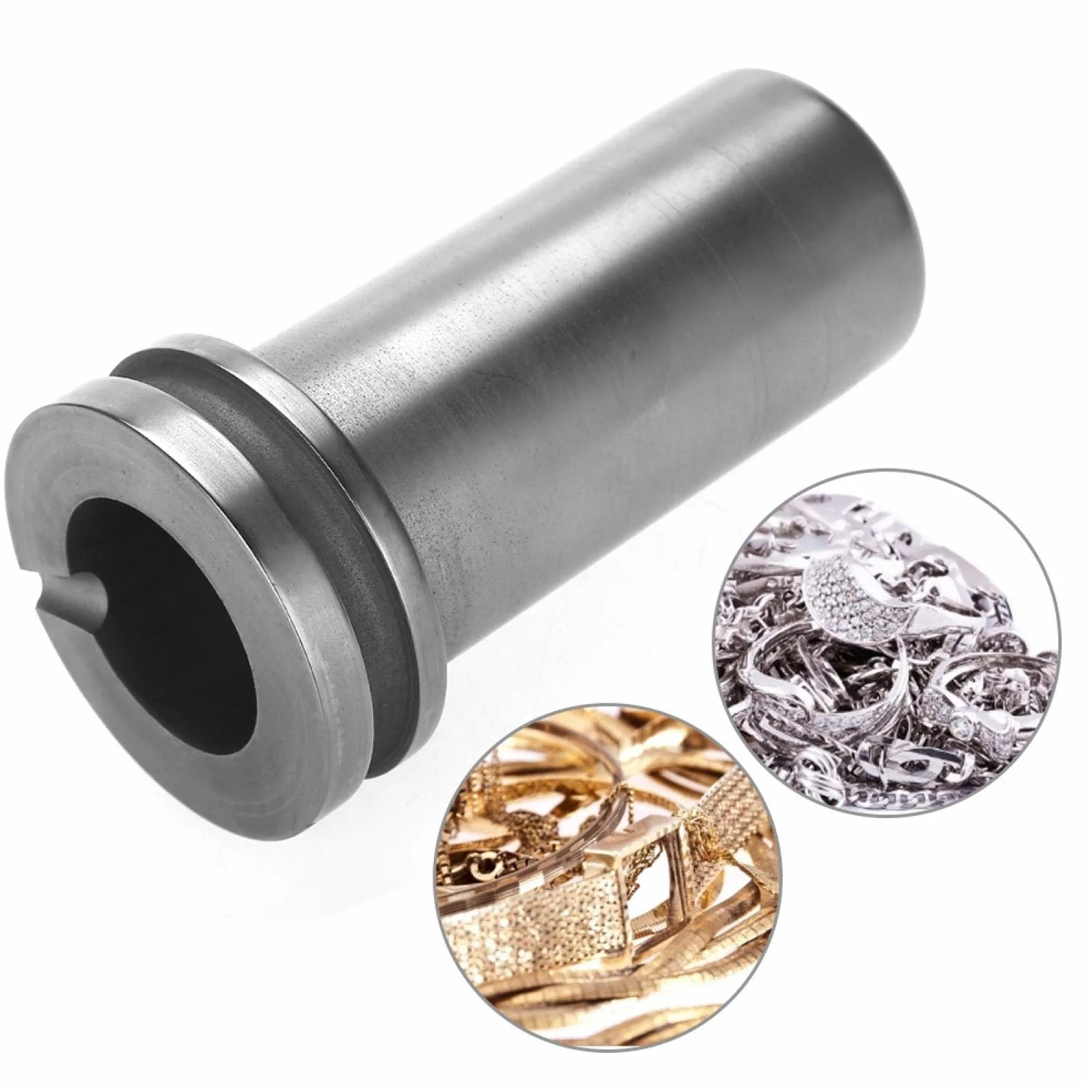 Schmelzender Graphittiegel, Gießender Graphittiegel, lange Lebensdauer Langlebig Gute thermische Stabilität für Versuchslegierungen Home Metal(1KG)