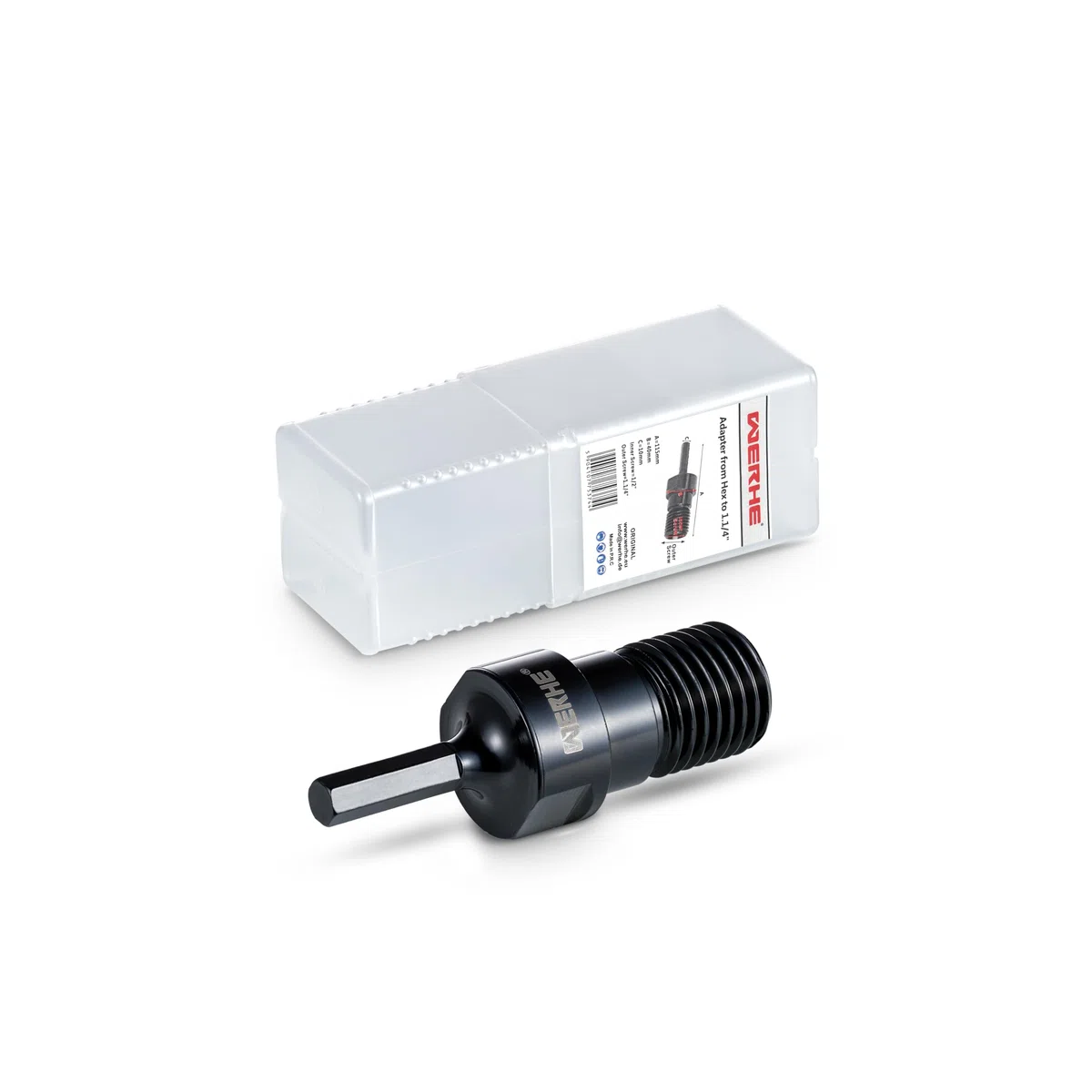 WERHE Adapter für Diamantbohrkrone – 1 1/4" UNC auf HEX – Robuster Stahl für Akkuschrauber und Bohrmaschinen – Mit 1/2" BSPP Innengewinde