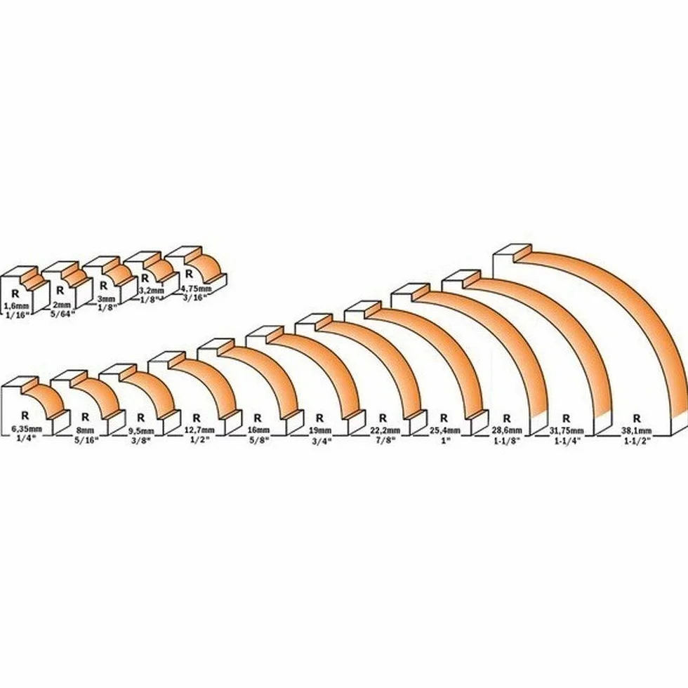 CMT ORANGE TOOLS 938.222.11 - RADIUSFRÄSER M/ANLAUF. HM S=8 D=22.2 R=4.8