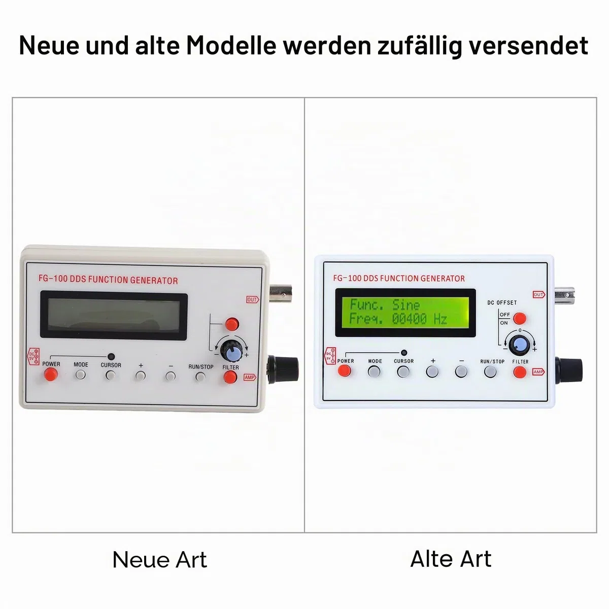 DDS-Funktionsgenerator, 1HZ-500KHZ DDS-Funktions-Niederfrequenz-Signalgenerator Frequenzmesser Signalquellenmodul Frequenzzähler Sinus-Dreieck-Quadrat-Sägezahn-Wellenform, FG-100