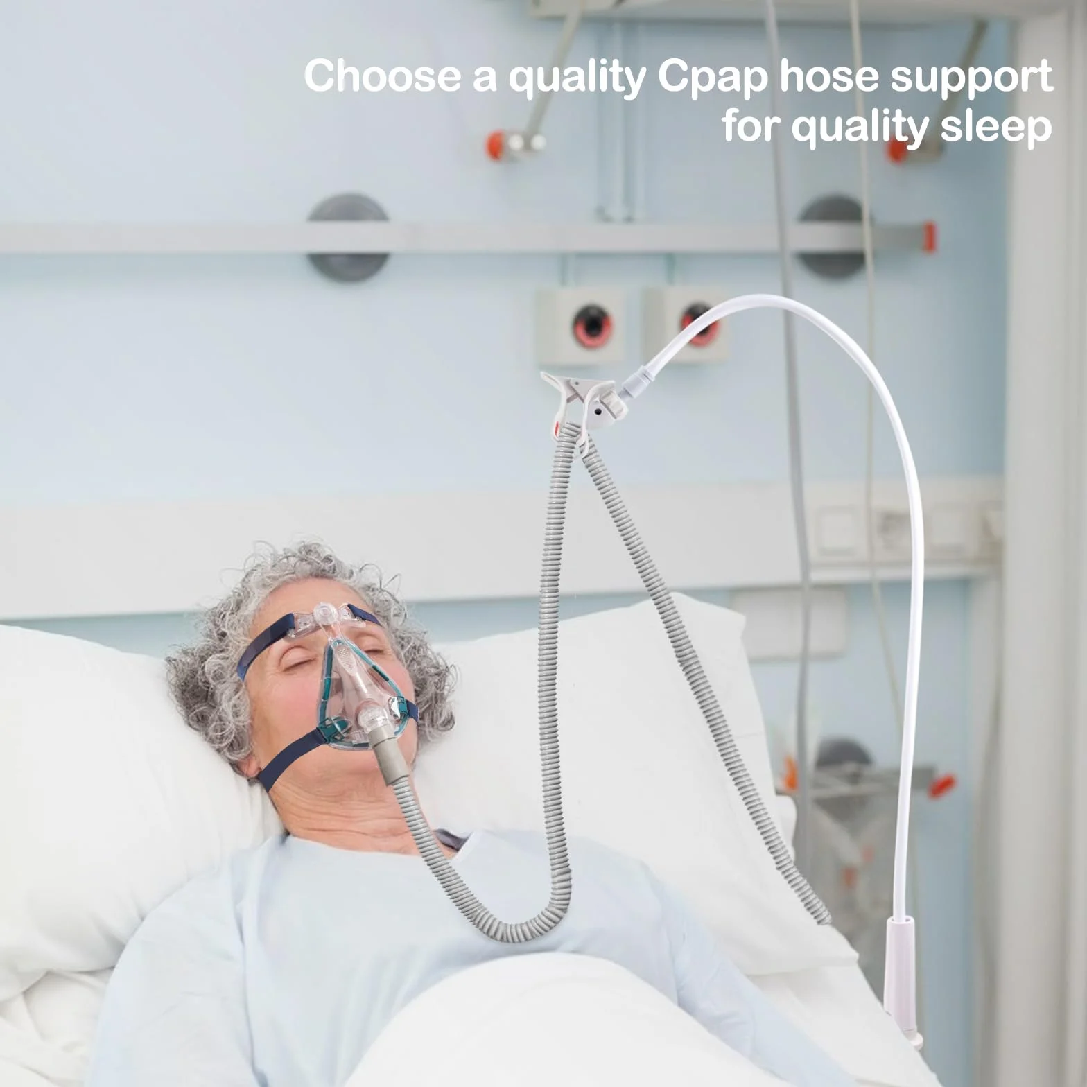 CPAP Schlauchheber und Schlauchunterstützung,CPAP Schlauchhalter Aufhänger zur Verhinderung von CPAP Schläuchen Leckage & Verwicklung,Flexibel,um in jeden Raum zu passen,Verstellbar & Robust