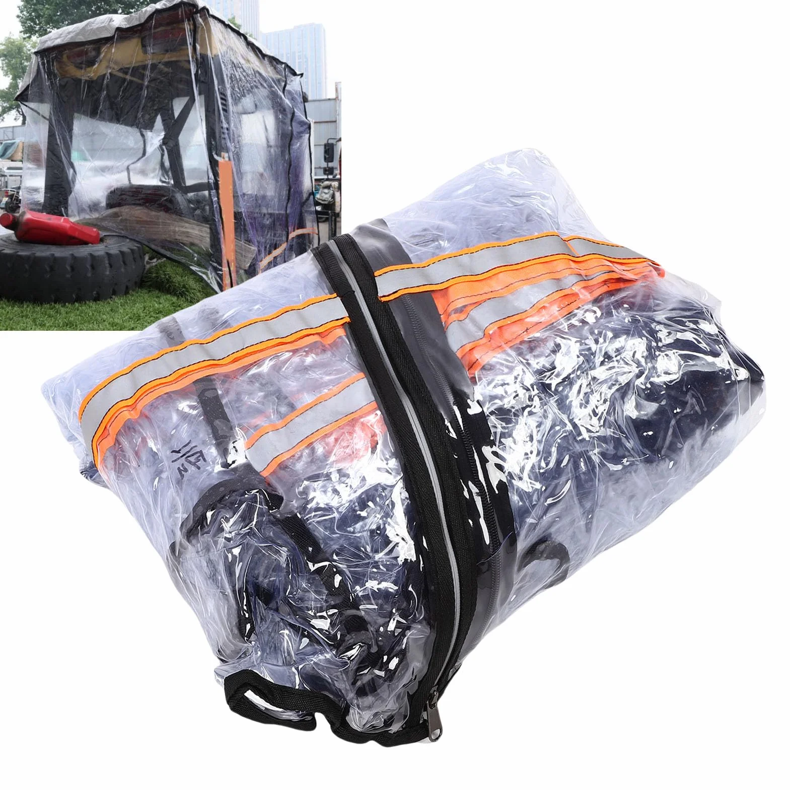 Gabelstapler Regenschutz, 6000Lbs Gewichtskapazität Durchsichtiges EVA Gabelstapler-Schutzabdeckung,Wasserdicht, winddicht, regenfest Universal-Gabelstapler-Abdeckung