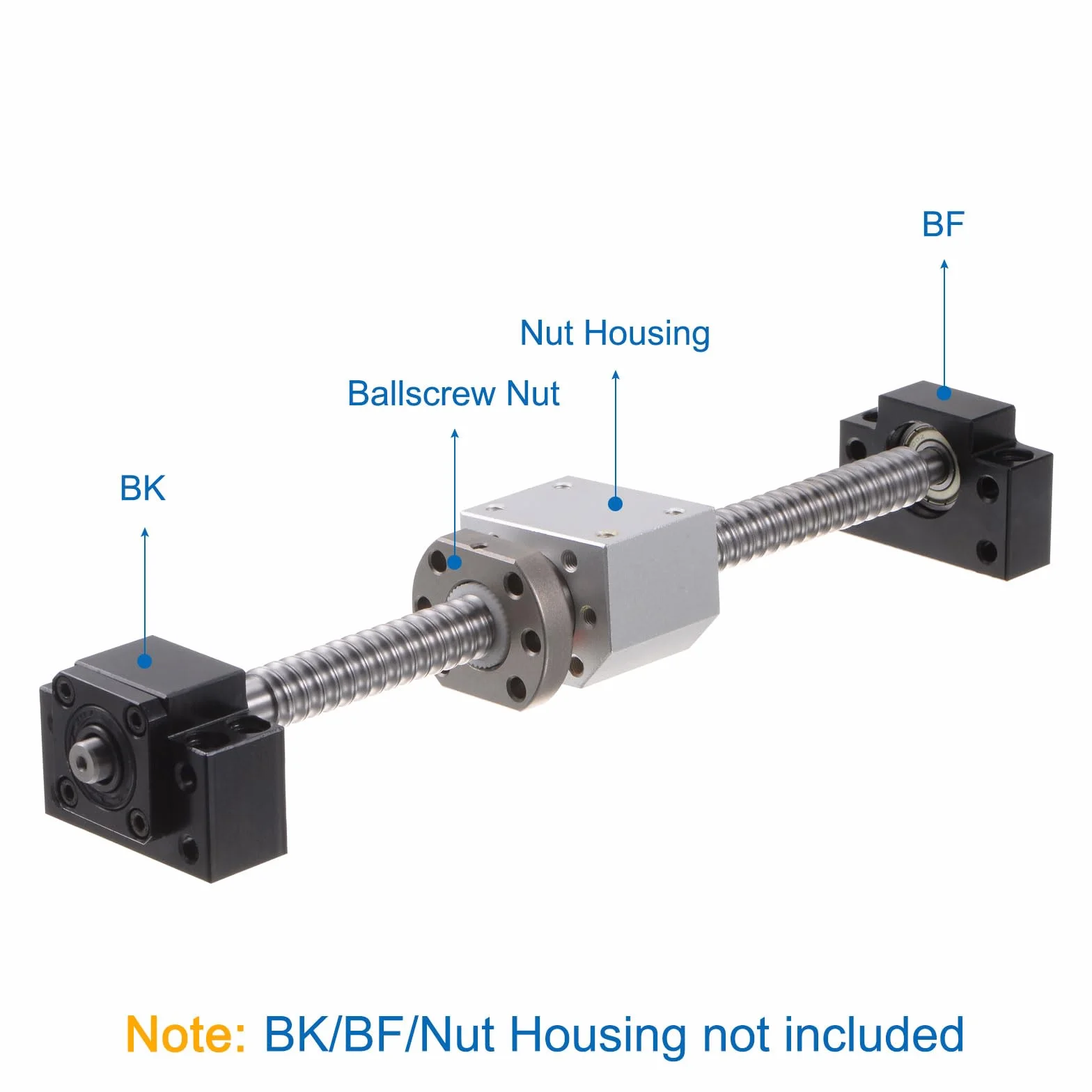 QUARKZMAN BallScrew SFU1204 (Durchmesser 12mm, Steigung 4mm, Länge 250mm) mit Kugelgewindemutter Anti-Backlash Kugelgewindesatz Standard-Endbearbeitung für BK/BF12 CNC-Maschinenteile
