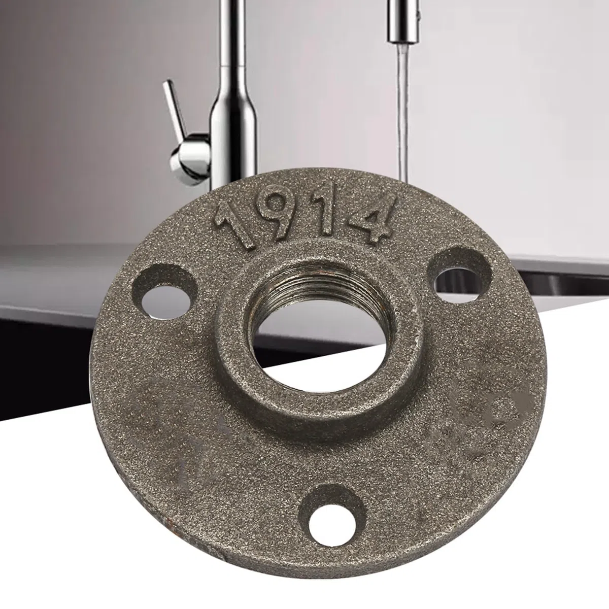 Gewindeflansche Bodenflansch Aluminiumflansch 10 Stück Flanschbasis mit 3 Löchern für Rohrverschraubung 1/2 Zoll
