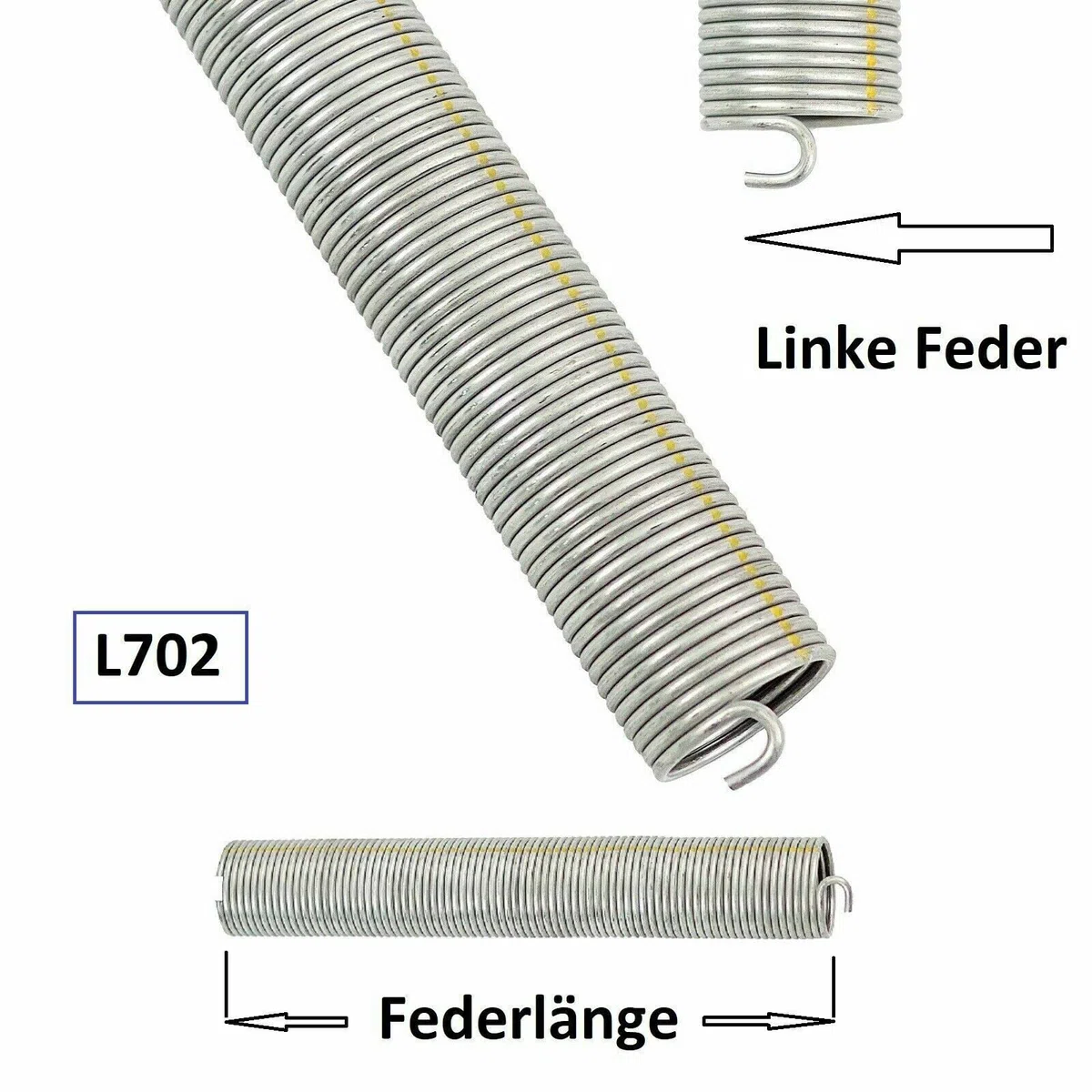 KASTOM Torsionsfeder L702 / L21 für Hörmann Garagentor, Silber
