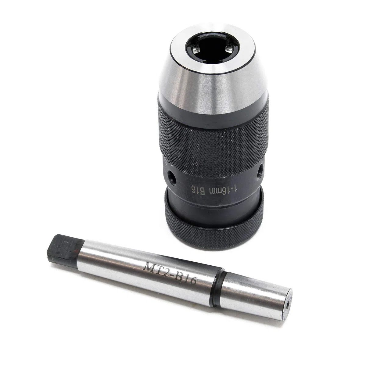 Wiltec Schnellspannbohrfutter MK2-B16 mit 16mm Spannbereich und integriertem Morsekegel Bohrfutter für Bohrmaschine Fräsmaschine Drehmaschine