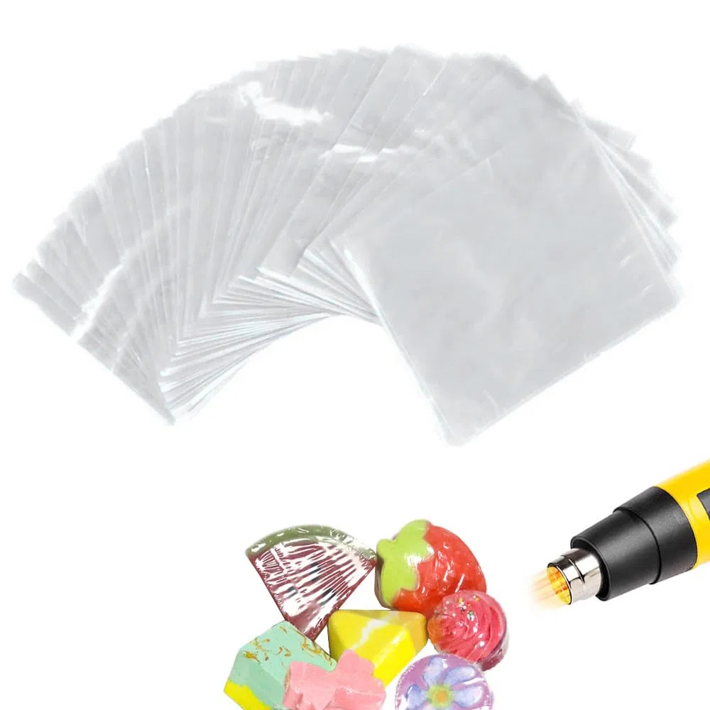 SKYPRO 100Pcs POF Schrumpffolie Taschen 30x50cm Klar Hitze Schrumpffolie Wrap für hausgemachte DIY Verpackung Seife Badebombe Kerze
