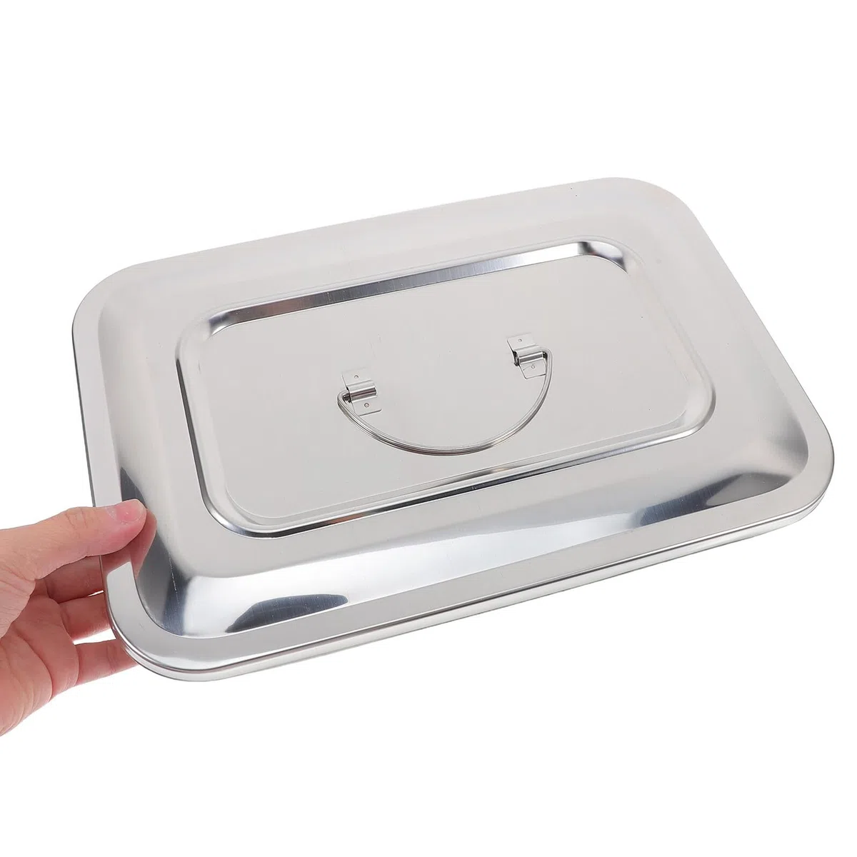 Yardenfun Edelstahl Rechteckige Aufbewahrungsbox mit Deckel Hitzebeständige Medizinische Desinfektionsbox Langlebige Instrumentenbox für Steriles Lagern ohne Robuste Edelstahlbox