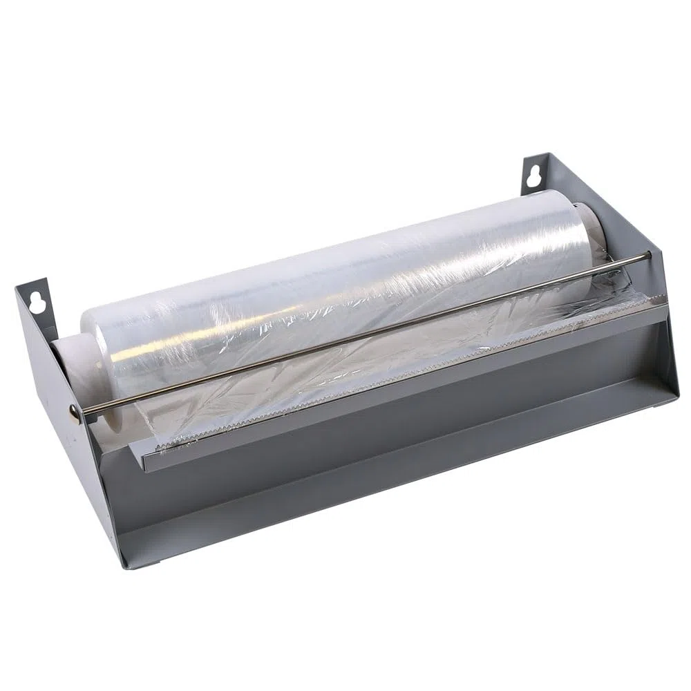 1 Stück Hygostar Folienspender aus Blech, B: 16cm, L: 34cm, H: 8cm, grau