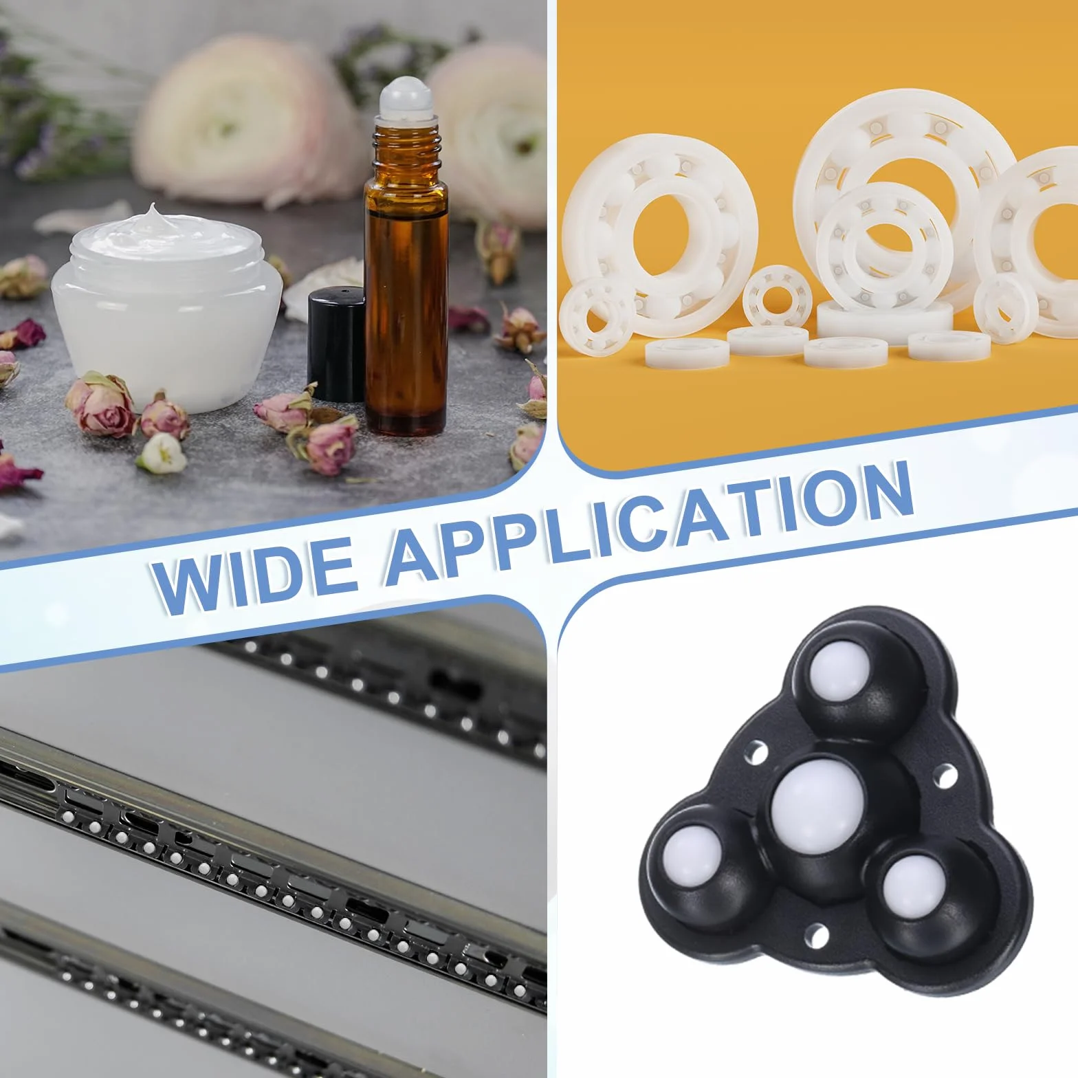 sourcing map Nylon-Kugellagerkugeln, 16 mm, poliert, solide Kugel, G2 Präzision, Weiß, 10 Stück