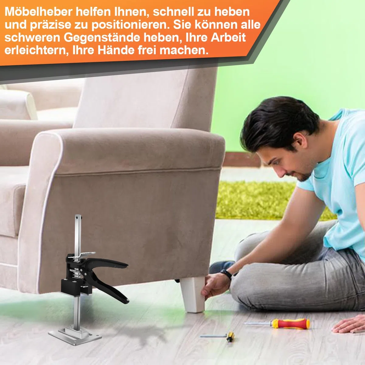 Arm Handwerkzeug, Arbeitssparender Heber 2 Stück, 30cm Höhenregler Bis Zu 240 KG, Handhebewerkzeug, Tür- und Holzplatten-Hebebühne