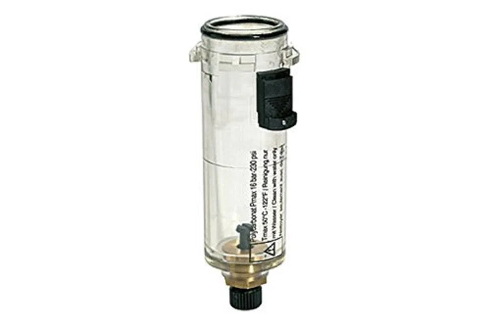 RIEGLER 100663-VZ 502 Polycarbonatbehälter m. Handablassventil, BG 2, G 1/2, G 3/4, G 1, 1Stk