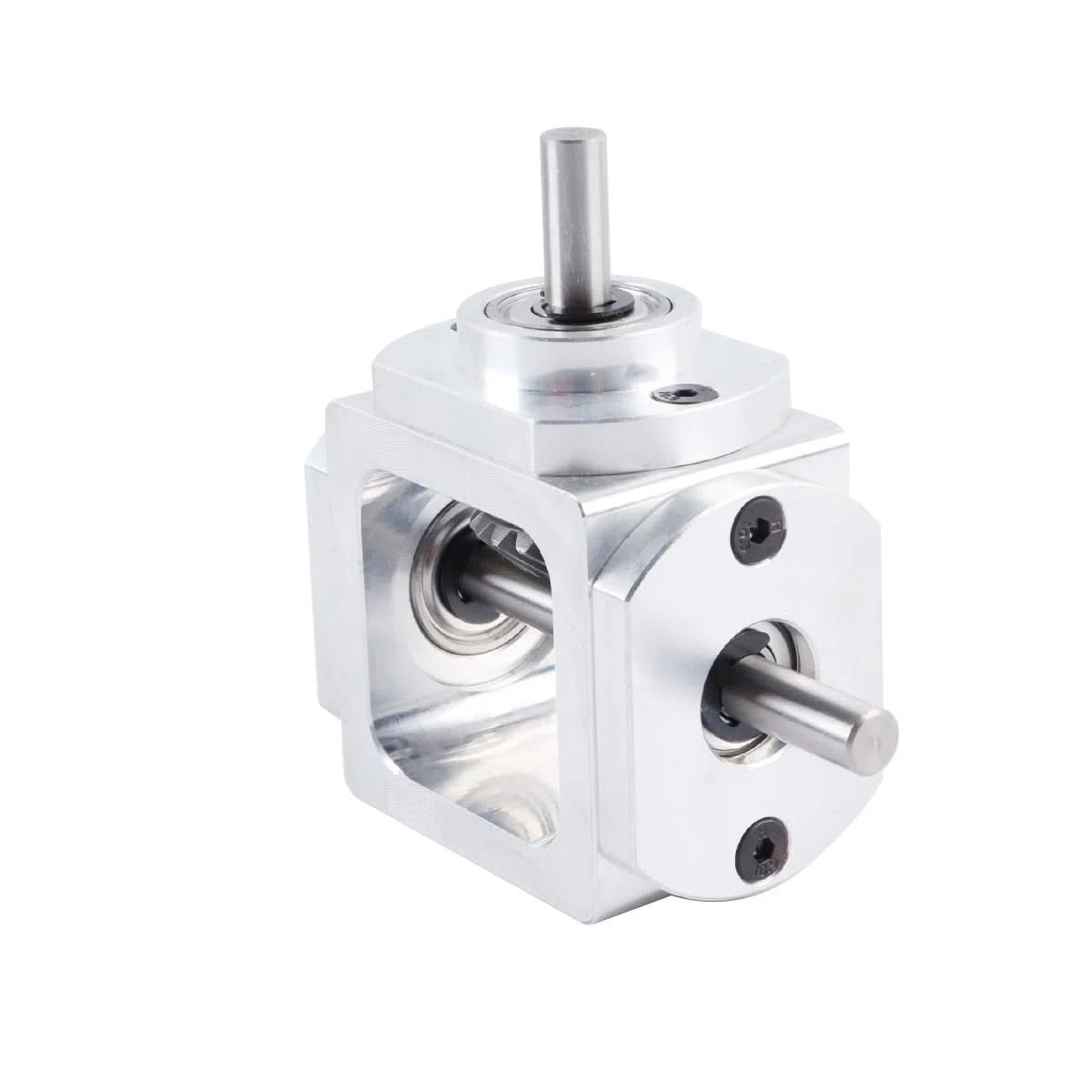 Qury Rechtwinkliges Getriebe, 1: 1 Vordere Doppelabtriebswelle, Aluminiumrahmen Einfaches Mechanisches DIY-Modul Mit 6mm Welle