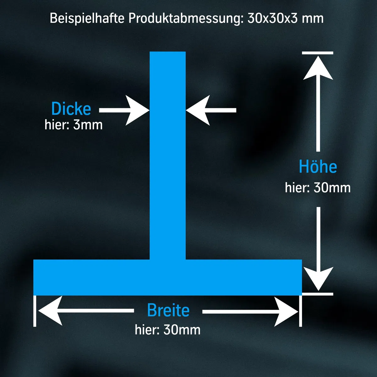 thyssenkrupp Stahl T-Profil 50x50x6 mm – 2000 mm Länge | T-Stahl | Werkstoff: S235JR | robust, gut schweißbar & vielseitig einsetzbar