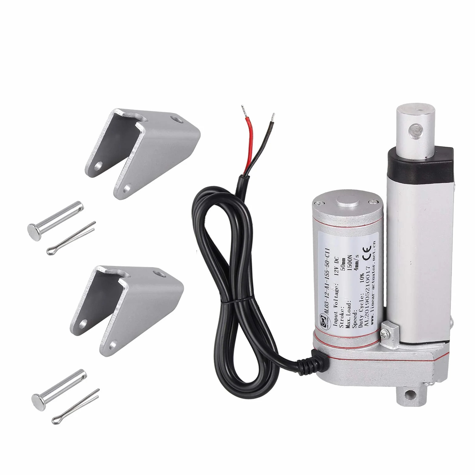 AUTOUTLET Linearmotor Verstellantrieb Toröffner Linear Actuator Heavy Duty 330lbs Linearantrieb 12v DC 1500N 50mm Elektromotor Linearmotor Elektro Zylinder Schubstangenmotor für Auto Möbel usw