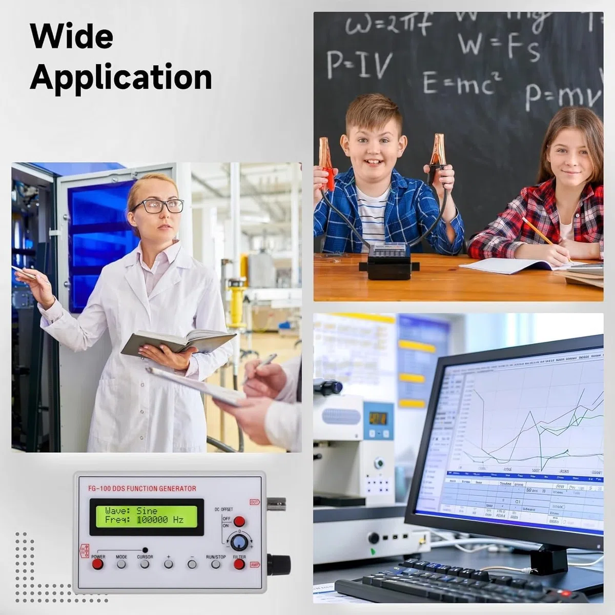 Fyearfly DDS-Signalgenerator 1 Hz–500 kHz, FG-100 Frequenzgenerator Funktionsgenerator Sinuswelle Rechteck- Und Dreieckwelle Zählersignalquelle, Zum Testen Und Debuggen