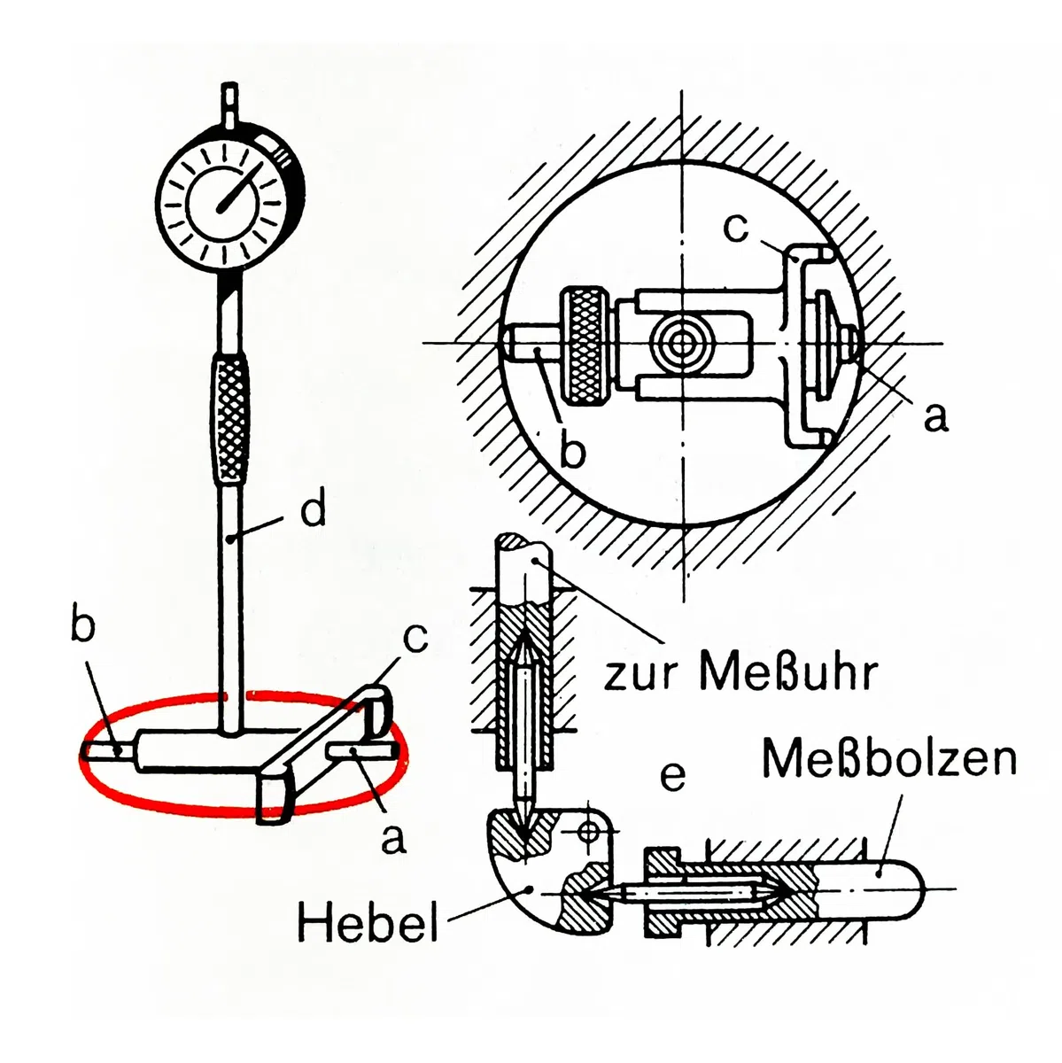 ASIMETO Innenfeinmessgerät 18–160 mm, mit Messuhr 0,01 mm, Bohrungsmessgerät