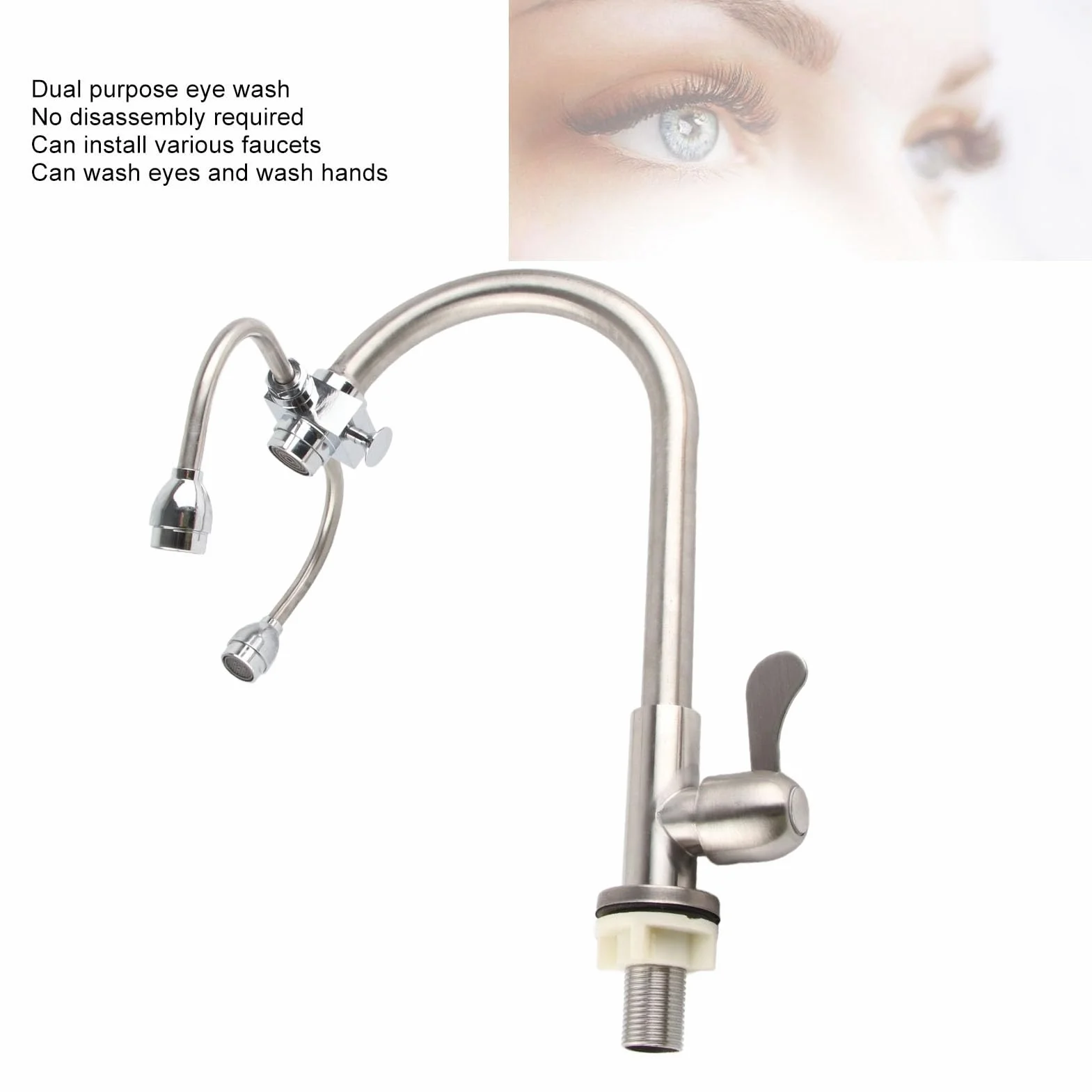 Tyenaza Augenspüler, Augendusche Wasserhahn Am Wasserhahn Montierte Augenspülstation, Notfall-Augenspülset Mit Doppeltem Verwendungszweck Und Filter Für Die Laborindustrie zu Hause G1/2