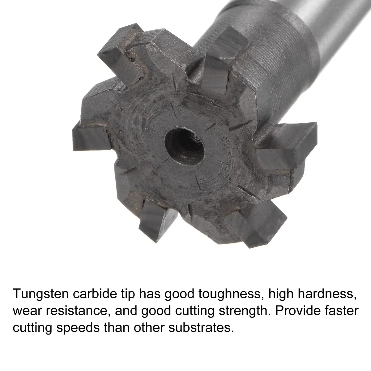 sourcing map T-Nut-Fräser, 5 mm Tiefe 25 mm Schnittdurchmesser 12 mm Schaft Wolframkarbidspitze 6 Rillen T-Nuten-Schaftfräser für Edelstahl, Kupfer, Aluminium