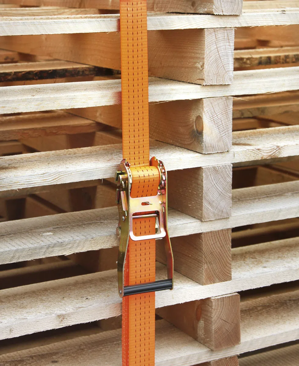 Kerbl works Ratschenzurrgurt mit Spitzhaken, Spanngurt, 2-teilig, orange, 15 m x 50 mm, Polyestergewebe, Vorspannkraft 280 daN, GS-geprüft