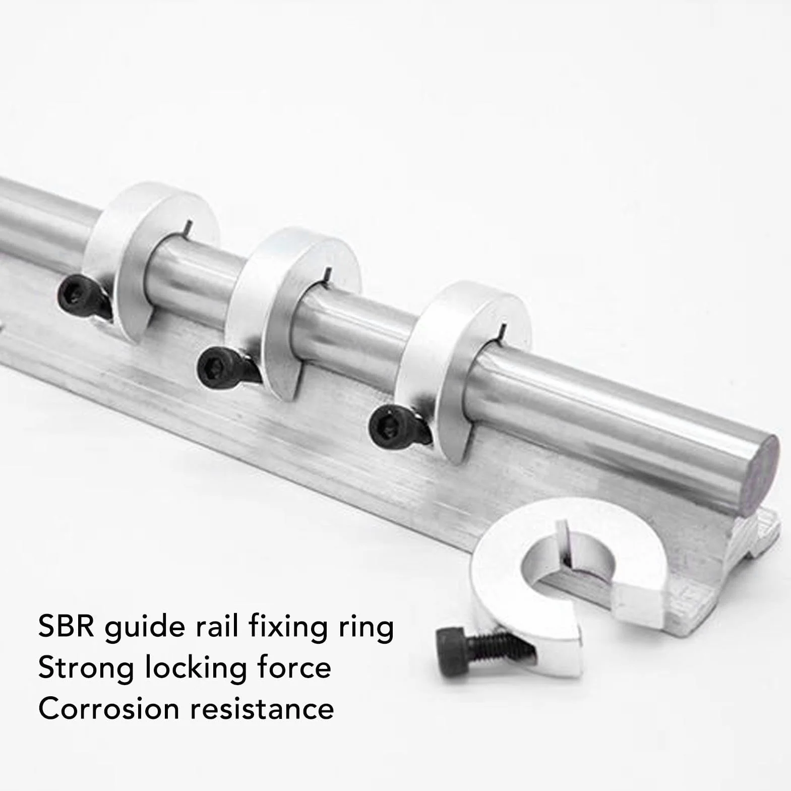 Set mit 4 Schellen für Linearschiene, ID-Ringe, 16 mm, Durchmesser 35 mm, Dicke 10 mm, Befestigungsring für Wellenbegrenzung aus Aluminiumlegierung mit M4-Schraube, All-in-One-Zange