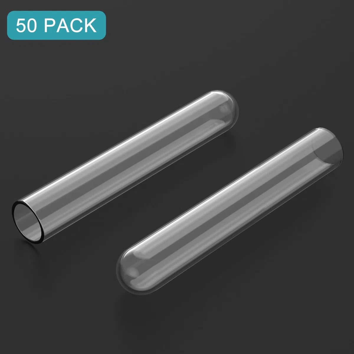 StonyLab 50 Stück Reagenzgläser Glas, 50er Pack Test Tubes Borosilikatglas Rundboden Reagenzglas, 12mm OD X 75mm Länge