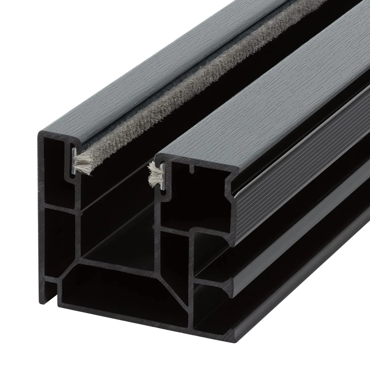 DIWARO. Rollladen Führungsschiene 4047 aus Kunststoff | Basaltgau (ähnlich RAL7012) | für Maxi Rollladenprofile (Farbe Basaltgrau | Profil 4047 | Länge 2000mm)