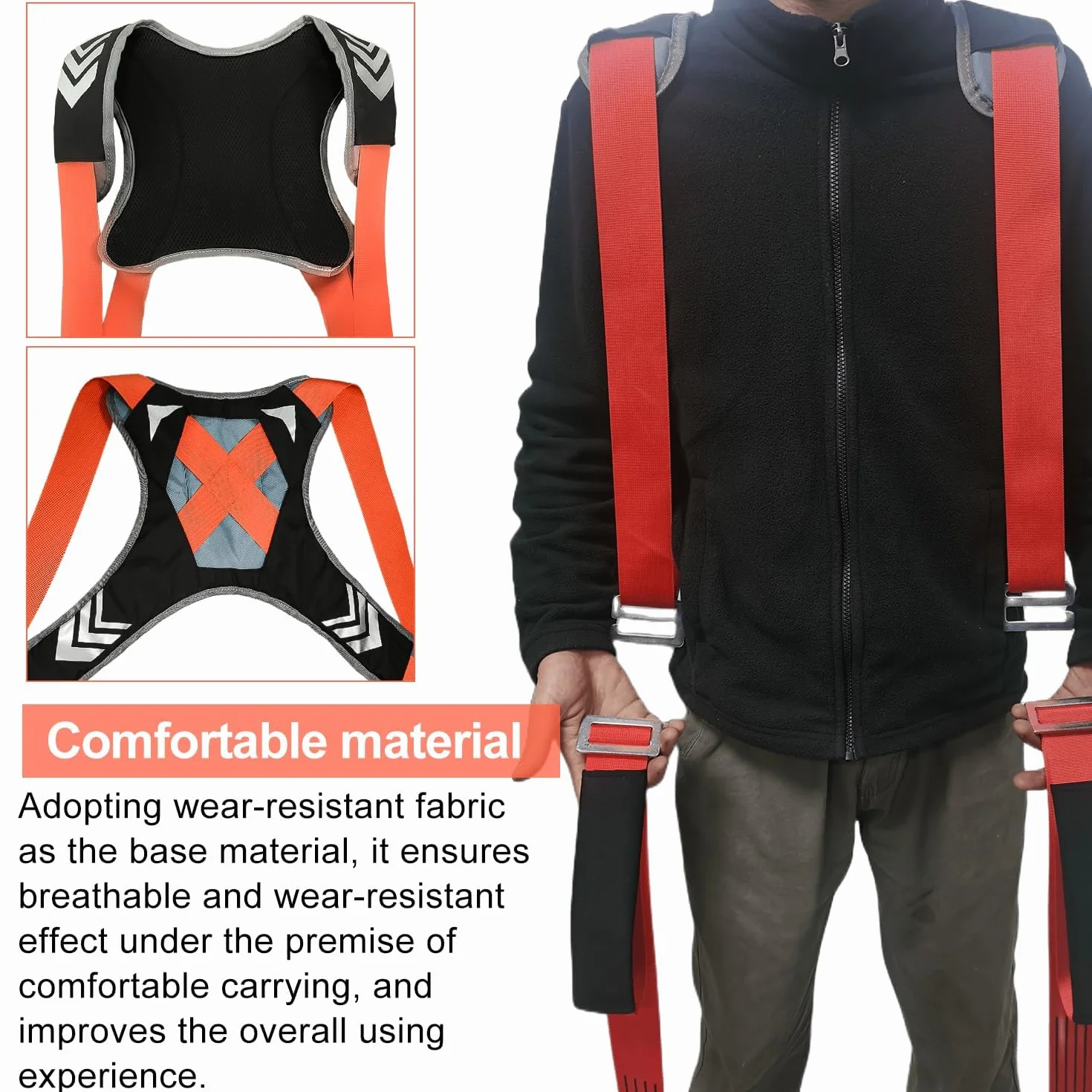 4 Stück Tragehilfe Tragegurte Umzug, Polyester Moving Straps Tragegurte für Möbelpacker, Mehrzweck Umzugshilfe Möbeltragegurte, Doppelt Shoulder Dolly Transportgurte, Geeignet für Mobile Möbel