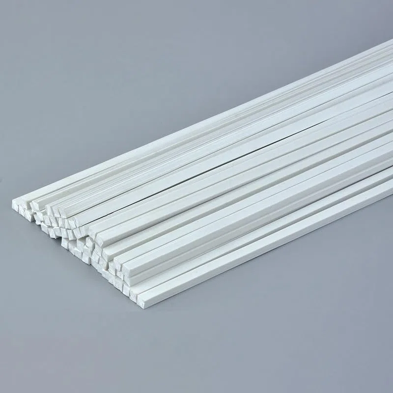 Generisch 50 Stück ABS Kunststoff solide Bar, 50cm Länge, quadratische Stange Stäbe weiß für DIY Sand Tabelle architektonischen Modellbau(3 * 3 * 500MM)