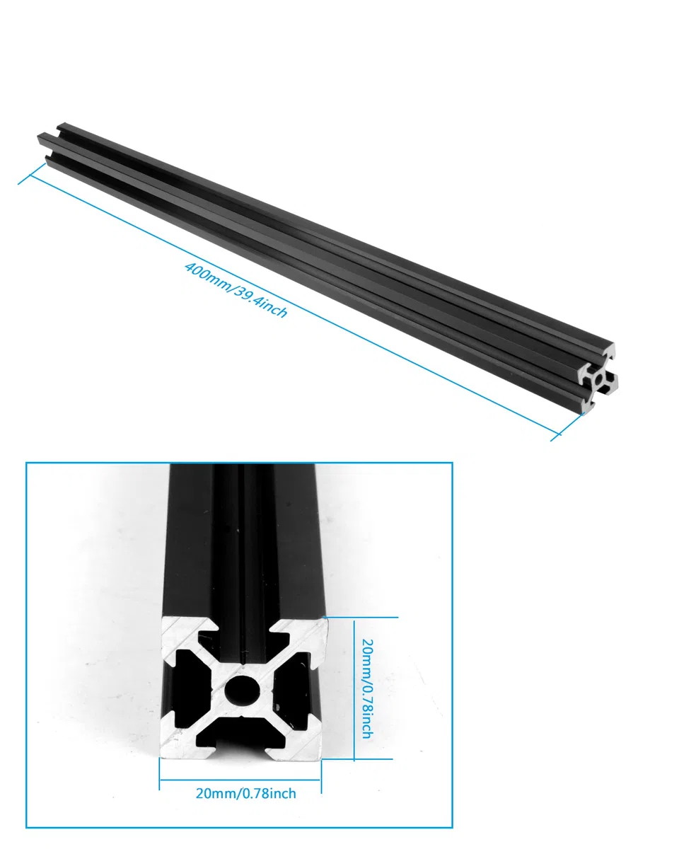 4 Stück 2020 V Typ Schwarz Europäischer Standard Eloxierte Linearschiene Aluminiumprofilextrusion für DIY 3D-Drucker und CNC-Maschinen (600mm, 2020 V Typ)