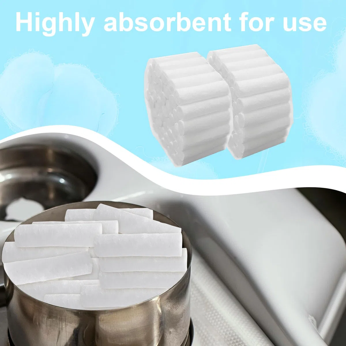 FUIPVGI 250 Stück Zahnärztliche Wattebäusche Dental Cotton Rolls Dental Gaze Rollt Zahngaze Hochsaugfähige Wattebausch Wattepads für Zahnärzte Nasenstöpsel für Blutige Nase Zähne Mund (Weiß)