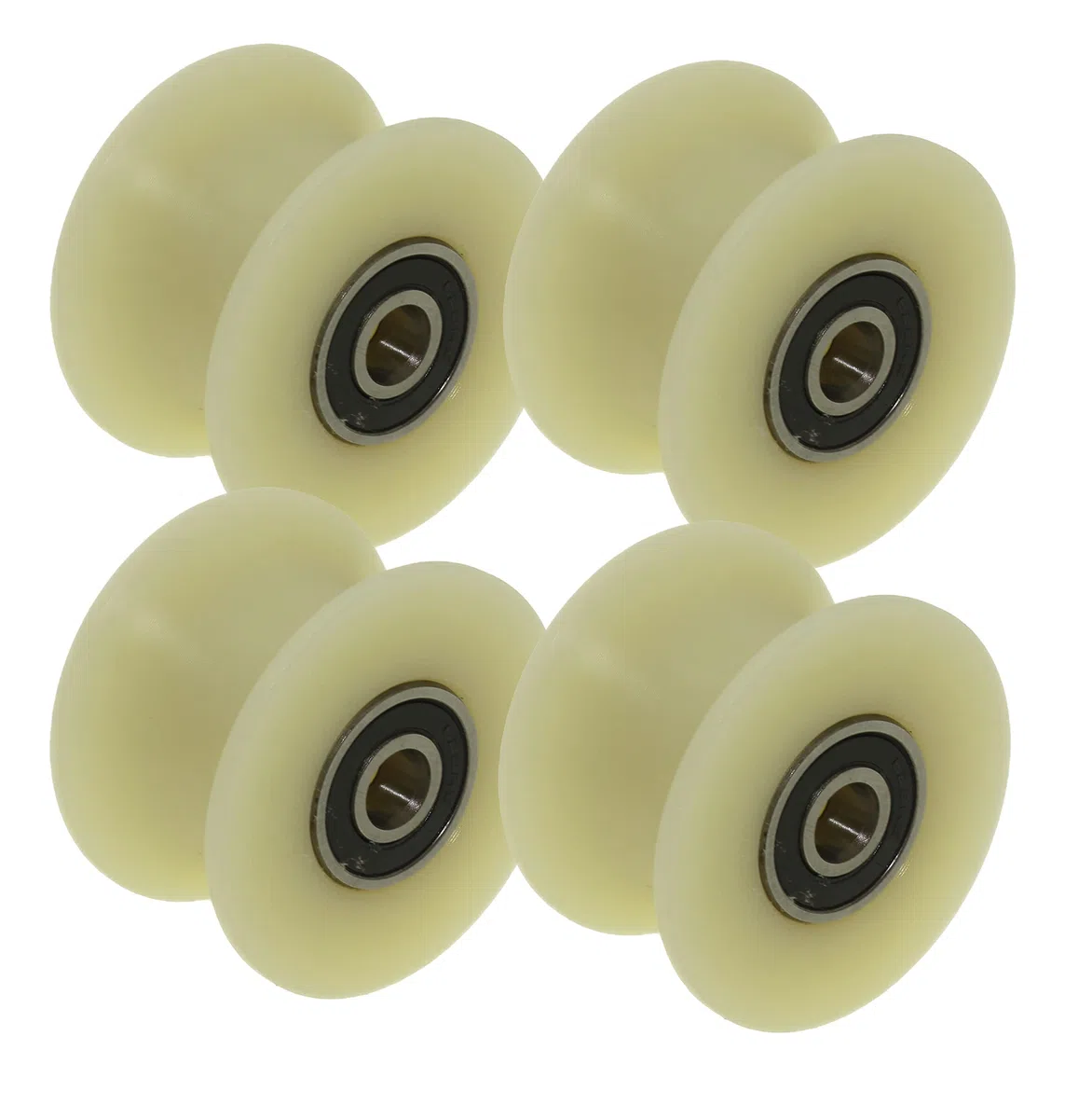 (50-25-8) 4 x 50 mm gefräste Nylon-Riemenscheiben mit 25 mm Nut Made in EU (8 mm Lager)