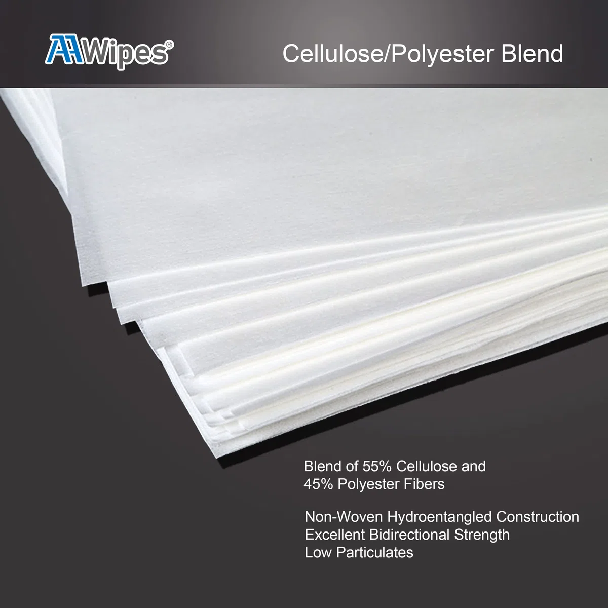 AAwipes Reinraum-Tücher, 15,2 x 15,2 cm, fusselfreie Wischtücher aus Zellulose/Polyester, Güteklasse A, 68 g, für Labor, Elektronik, Pharmazie, Druck- und Halbleiterindustrie (NW06806)