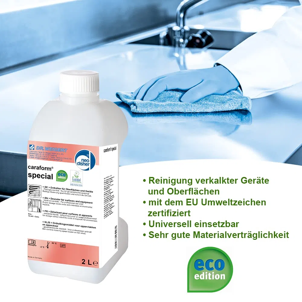Entkalker für Oberflächen und Geräte, Dr. Weigert caraform special - Inkl. Dosieraufsatz, Flüssig, 2 Liter
