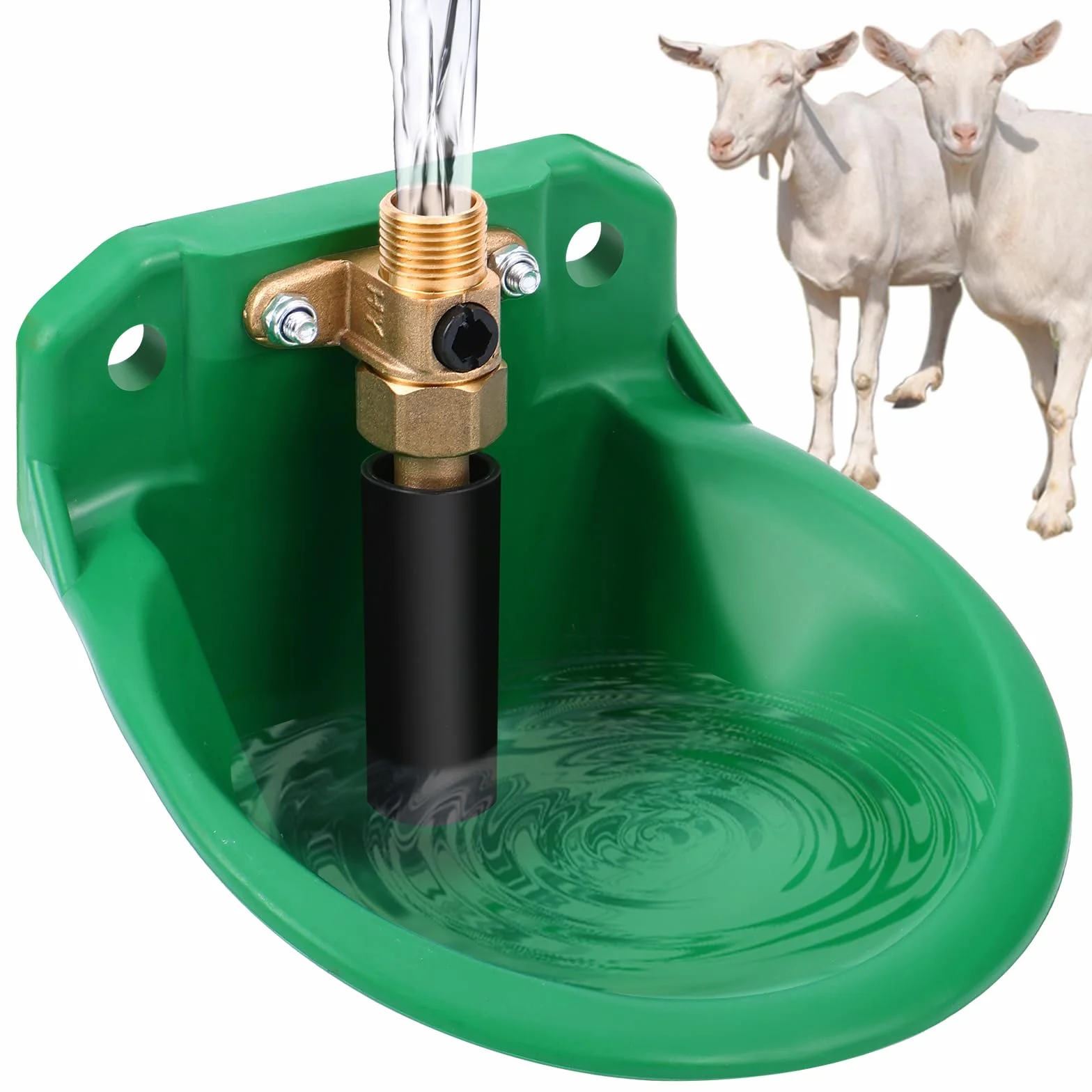Automatische Tränkebecken für Schafe, ViehträNken mit Abflusslöchern, Automatische Wasserversorgung für Pferde, Rinder, Schafe, Schweine und Hunde, WeideträNken, Grün