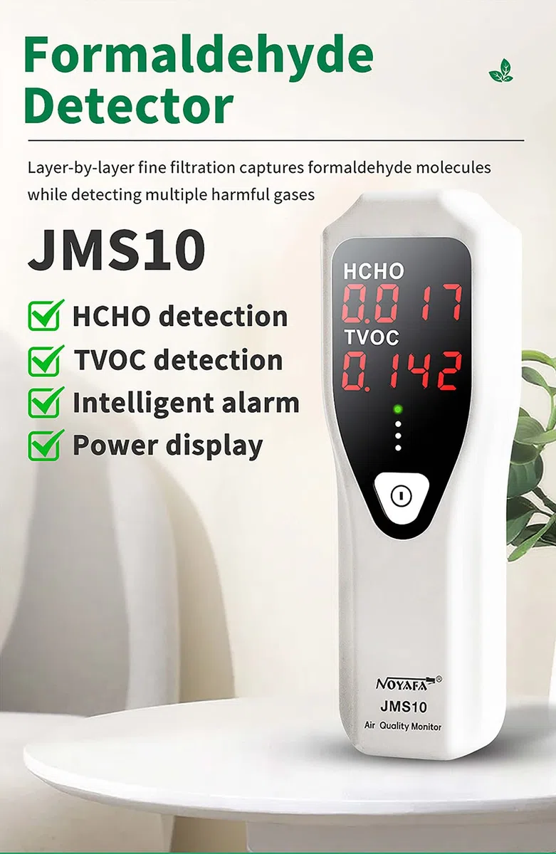 Irfora Tragbarer Formaldehyd-Detektor Raumluftqualitätsmonitor HCHO und TVOC-Monitor mit akustischer Alarm-LED-Anzeige für HVAC-Heimsysteme