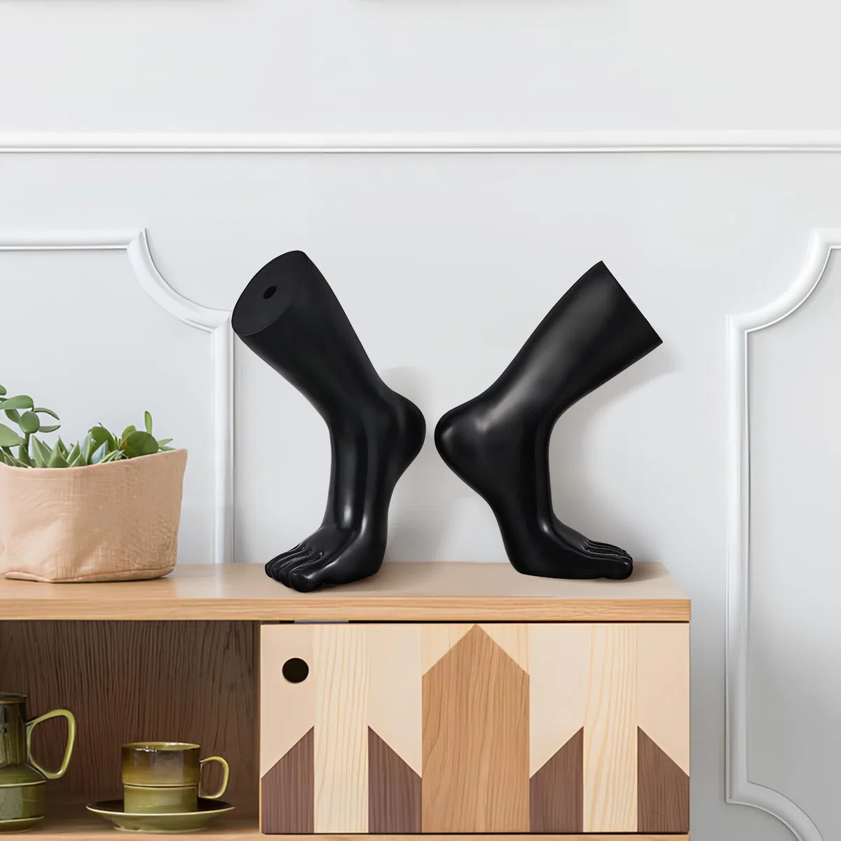 iplusmile 2 Stück Fußmodell Mannequin Sockendisplay: Fußmodell Schaufensterpuppe - Realistische Fußpuppe Für Socken Schuhe Fußkettchen Präsentation Ständer