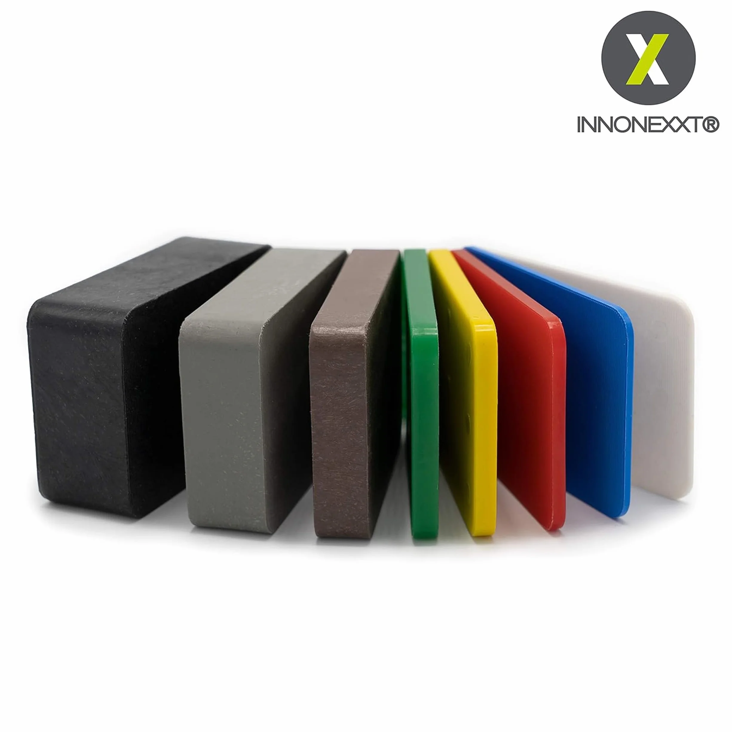Premium Unterlegplatten | 60 x 40 mm, 80 Stk Mix | Abstandshalter, Plättchen aus Kunststoff, Unterlegklotz, Distanzhalter | Tragfähigkeit bis 16 t | Set je 10x 1.5,2,3,4,5,10,15,20 mm
