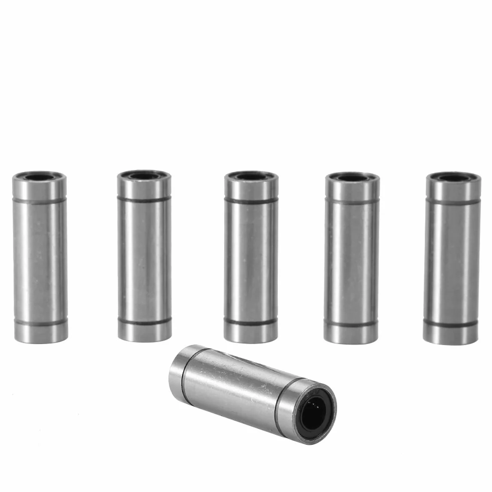LM8LUU Linearbewegungslager, 6 Stück Kugellager für 8 mm Stange, hochpräzises, doppelt abgedichtetes Gleitlager mit geringem Geräuschpegel, langlebiges Buchsenlager für