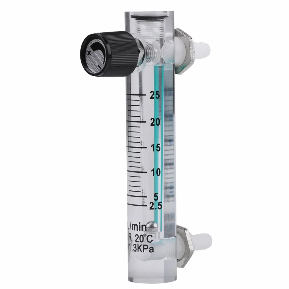 Yosoo Health Gear Durchflussmesser für Luft und Gas, 2.5-25LPM, mit Regelventil, Schwebekörper-Durchflussmesser für Sauerstoff