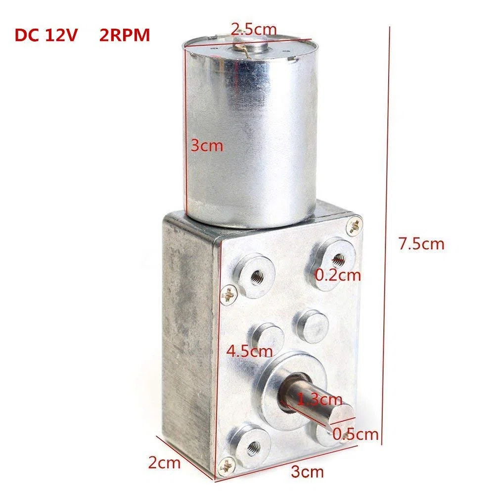 DC 12V Reduktionsmotor 2RPM Reversible Turbo Untersetzungsgetriebe Getriebemotor