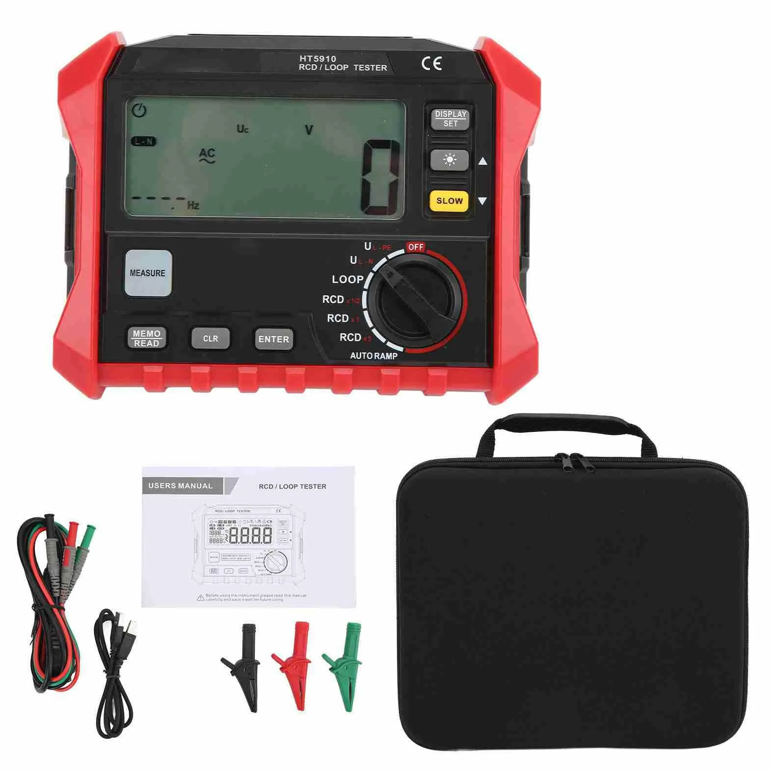 Eujgoov Digitales Isolationsprüfgerät RCD Tester Automatisches Schleifenimpedanzmessgerät für Elektroinstallationen