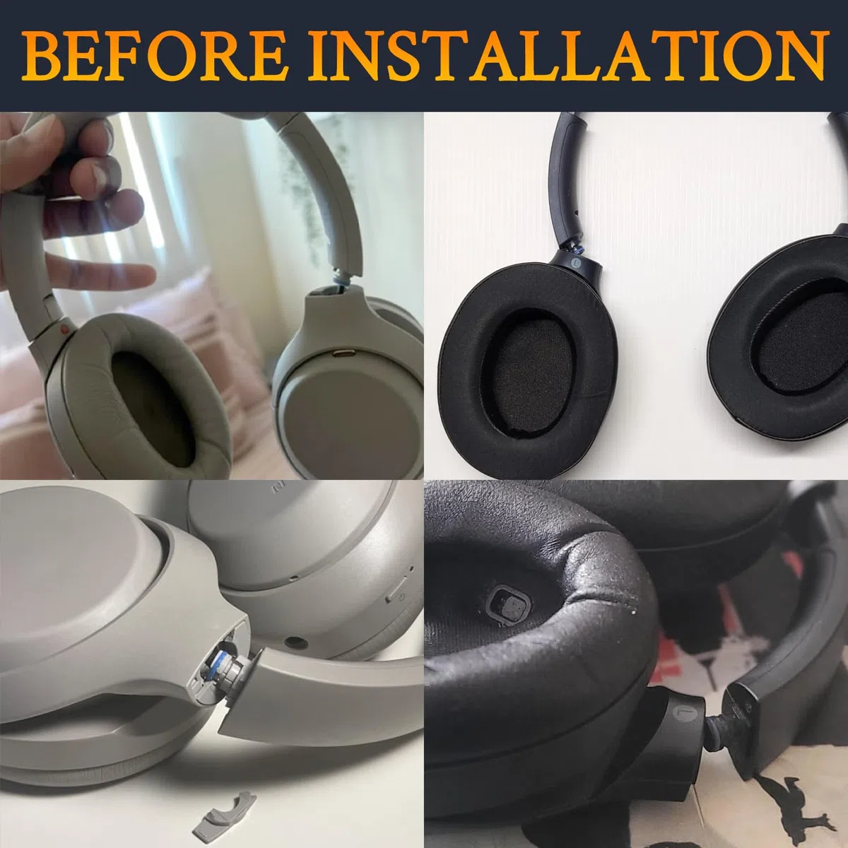 SOULWIT Scharnier Drehgelenk Ersatz für Sony WH-1000XM4 Kopfhörer, Links & Rechts Drehgelenk Pivot Reparaturteile Zubehör für WH1000XM4