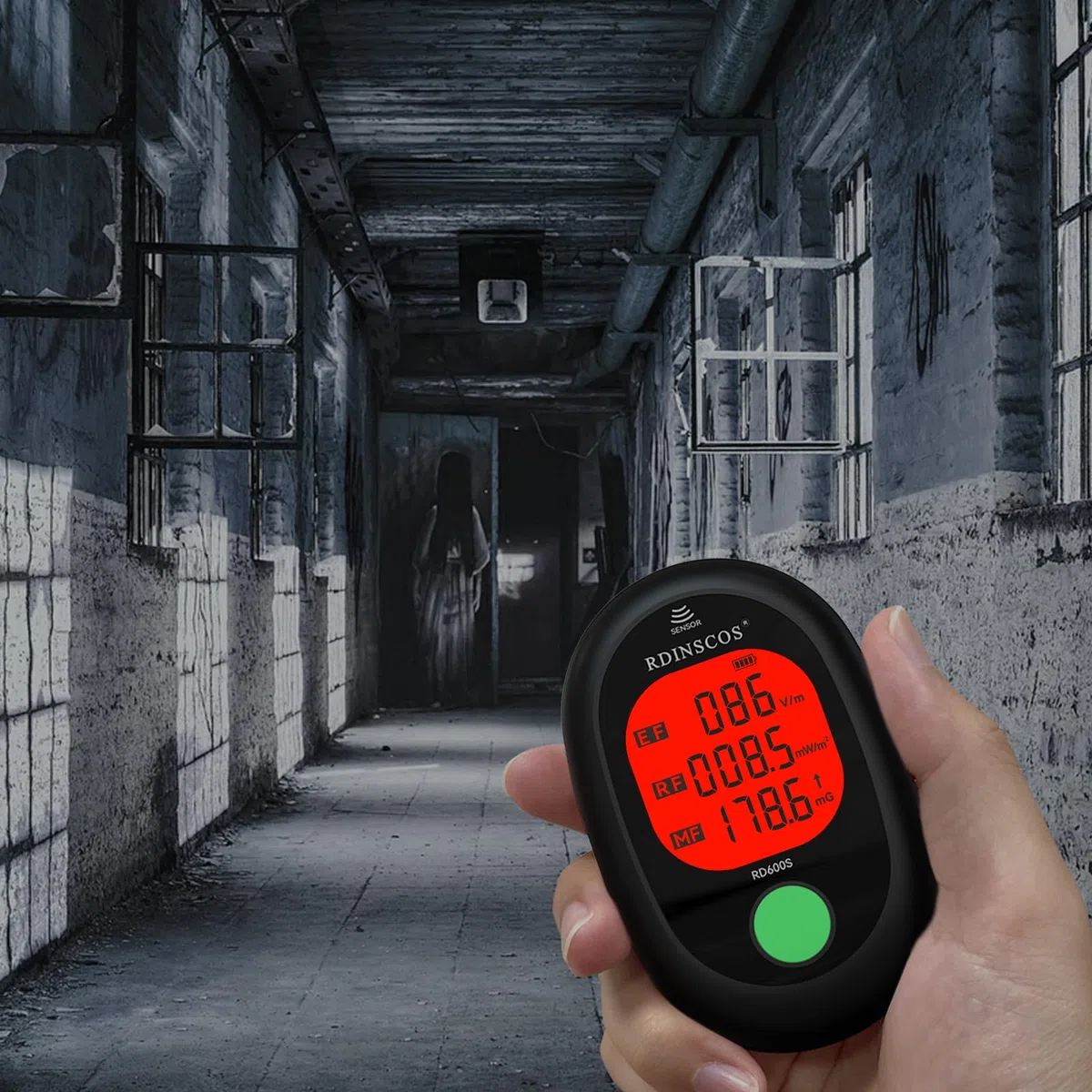 EMF Messgerät Elektrosmog Strahlenmessgerät – Tragbarer EMF Detektor mit 3-Farben LCD, Wiederaufladbar für Zuhause, Büro & Outdoor