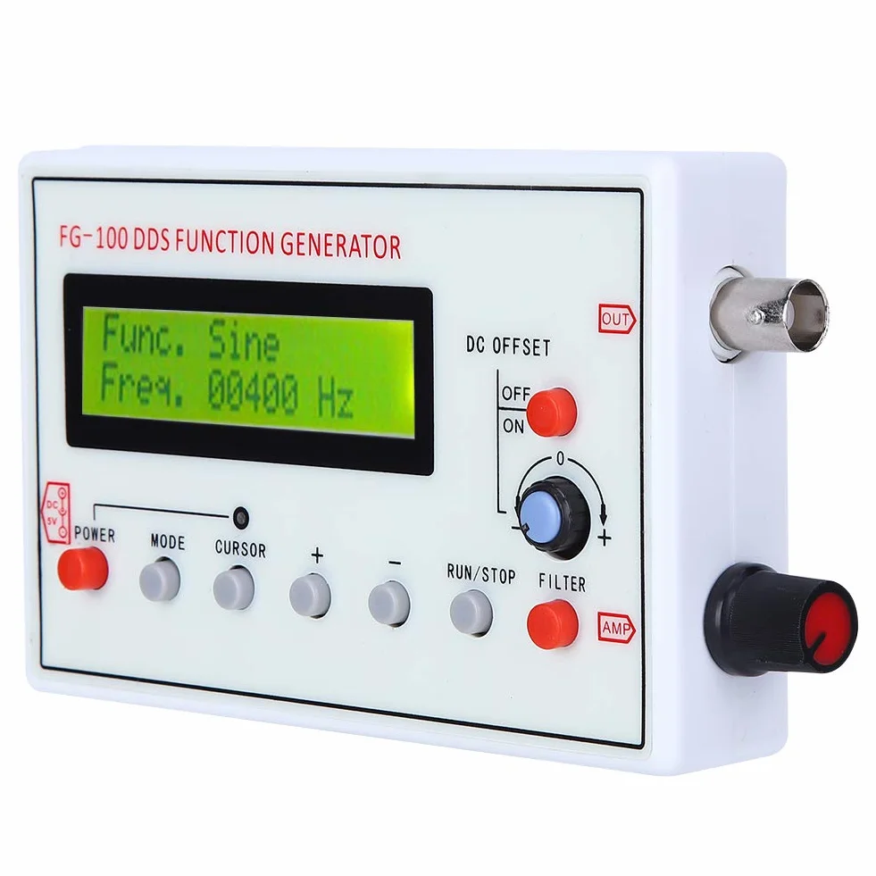 Frequenzgenerator, Signalgenerator, FG-100 DDS, 1HZ-500KHz Funktion Niederfrequenz-Signalgenerator Sägezahn-Sinuswellenform