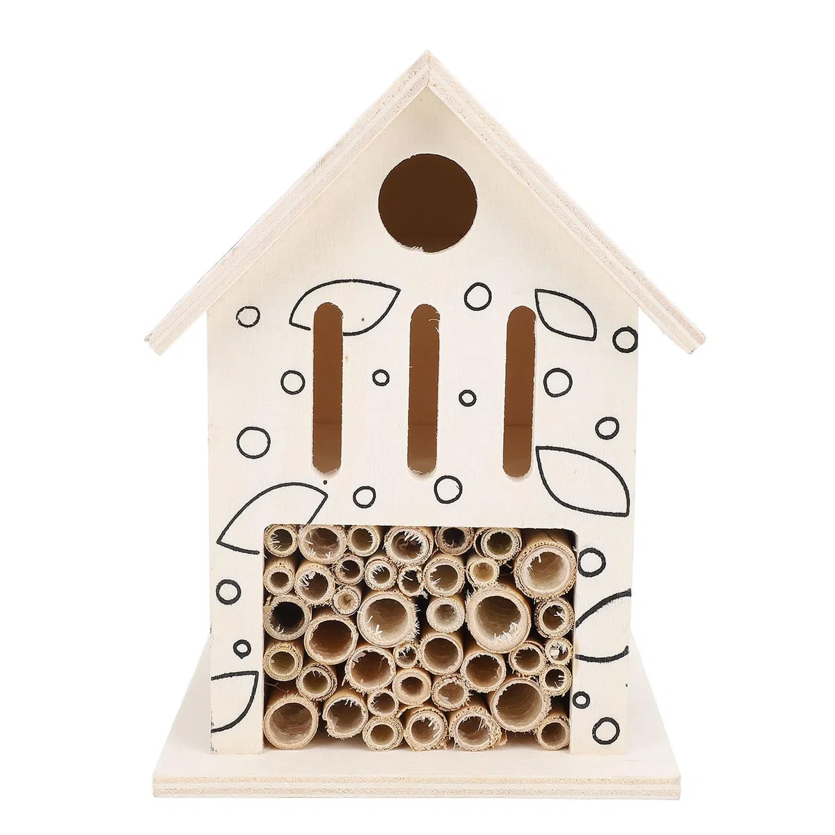 CHICIRIS Bienenhaus aus Holz: Bienenhotel lockt sanfte Bestäuberbienen in Ihren Garten. Sicheres Bienenhaus aus Holz für Solitärbienen.