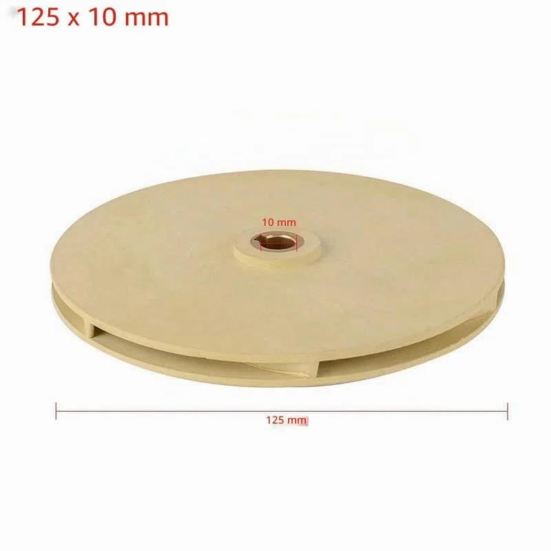 Wasserpumpenlaufrad, Kunststoff, PPO, selbstansaugende Zentrifugaldruckpumpe, Edelstahlpumpe, mechanische Reparaturteile (125 x 10 mm)