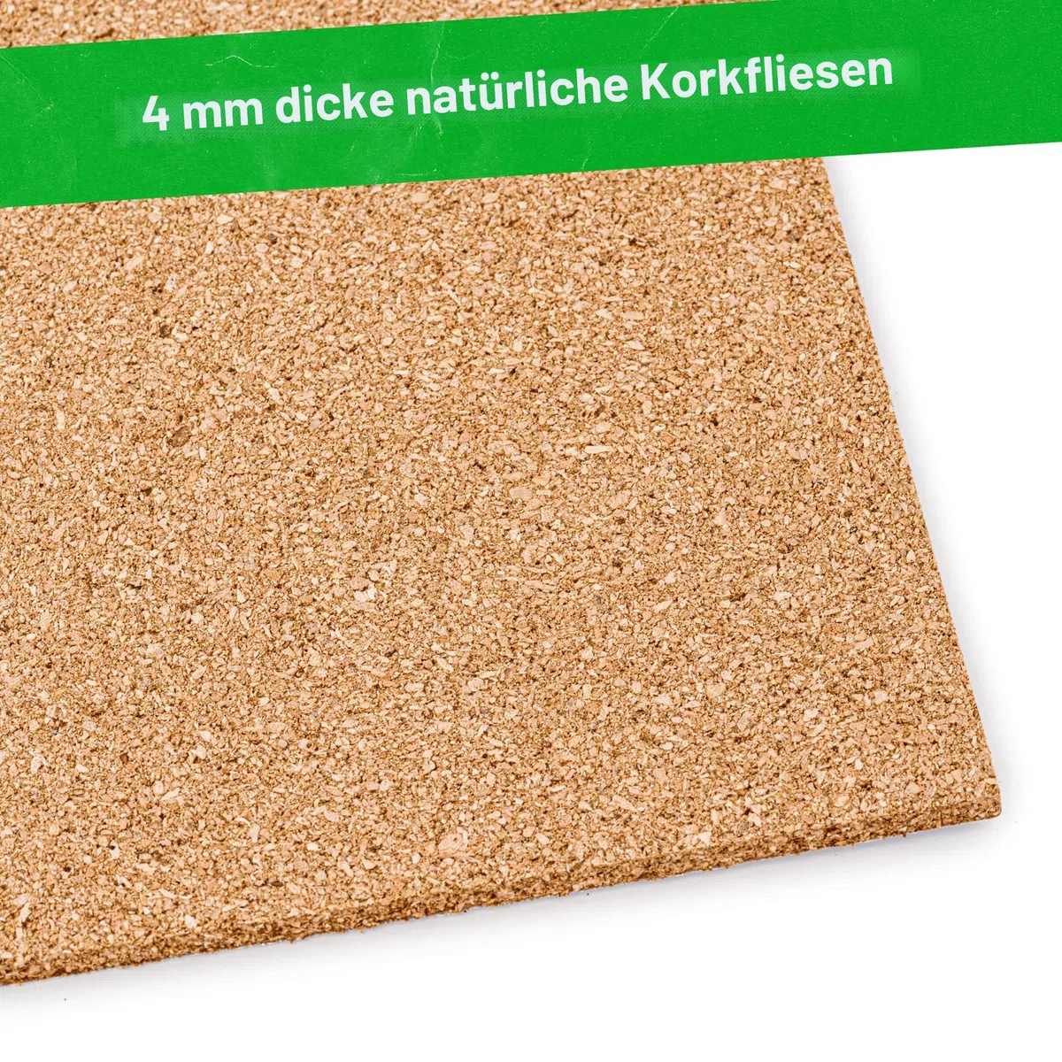 Natürliche Plain Korkfliesen - 300mm x 300mm x 4mm (Stückzahl: 20)