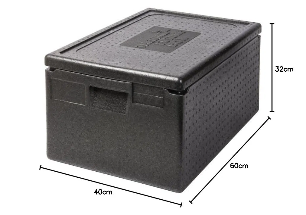 Thermo Future Box GN 1/1 Premium Thermobox Kühlbox, Transportbox Warmhaltebox und Isolierbox mit Deckel,46 Liter 60 x 40 Thermobox,Thermobox aus EPP (expandiertes Polypropylen)